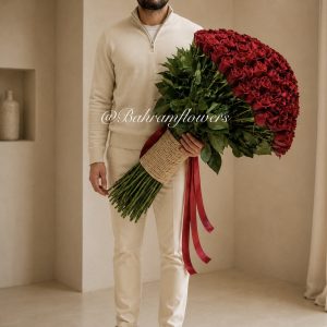 دسته گل رز ۱۲۰ عددی