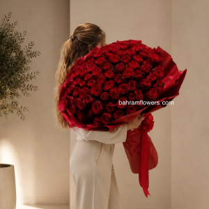 دسته گل رز ۱۲۰ عددی